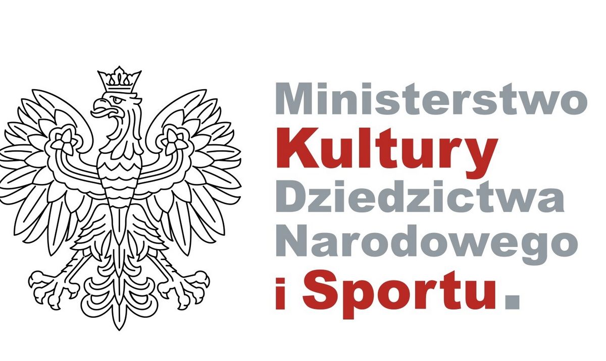 godało Polski - Orzeł oraz napis Minsiterstwo Kultury Dziedzictwa Narodowego i Sportu