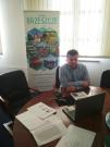 Zastępca Burmistrza Łukasz Kobielusz podczas spotkania online z ekspertami START oraz UMWM