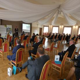 konferencja podsumowująca rozbudowę i przebudowę oczyszczalni ścieków w Brzeszczach.
