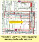 Przebudowa ulic Prusa i Królowej Jadwigi - zamknięcie dla ruchu pojazdów