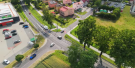 skrzyżowanie ul. Ofiar Oświęcimia z ulicami: Kościelną i Romantyczna (lipiec 2025) - zdj. Zarząd Dróg Wojewódzkich w Krakowie